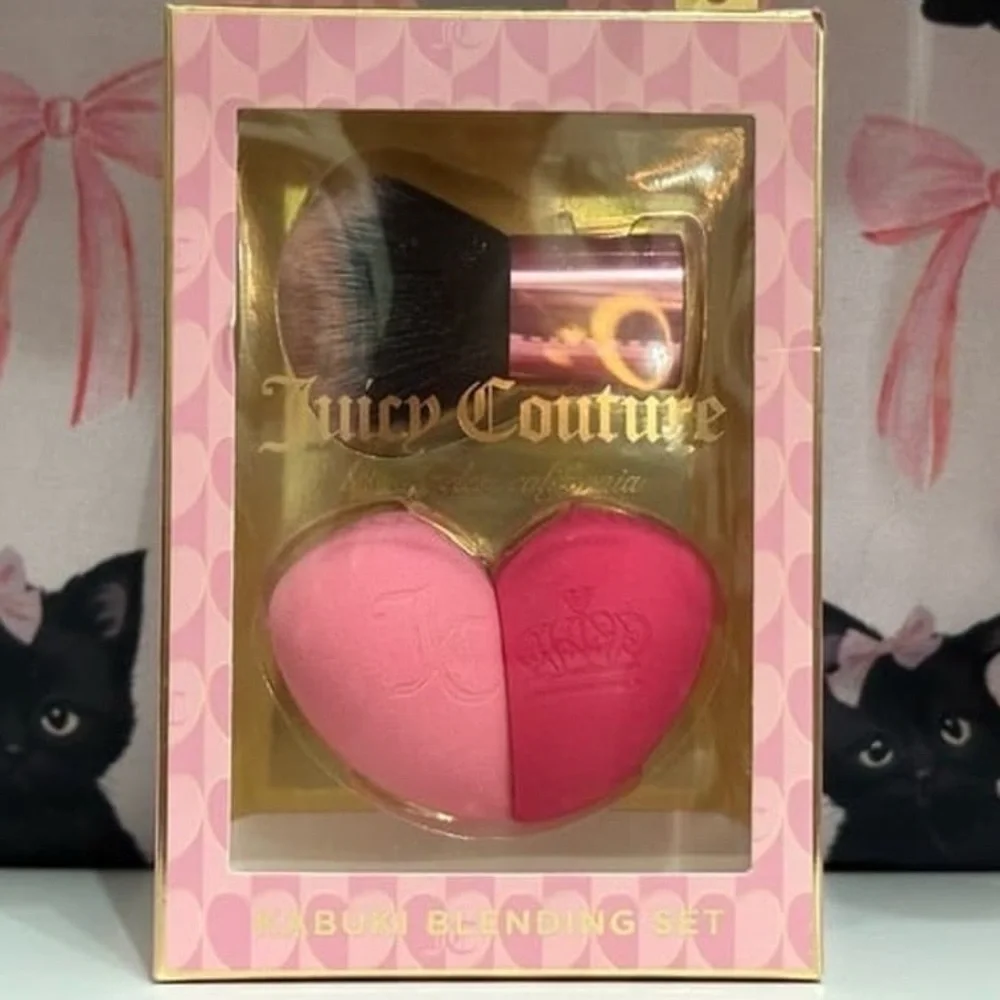 Juicy Couture 3pc beauty blenders and kabuki brush iconic juicy pink
